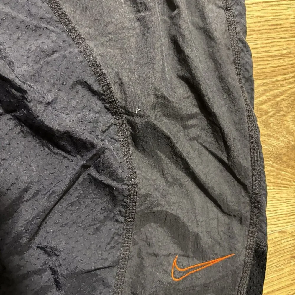 Vintage Nike Sportswear Training Pants Mens Small Black Orange Track Jogger READ